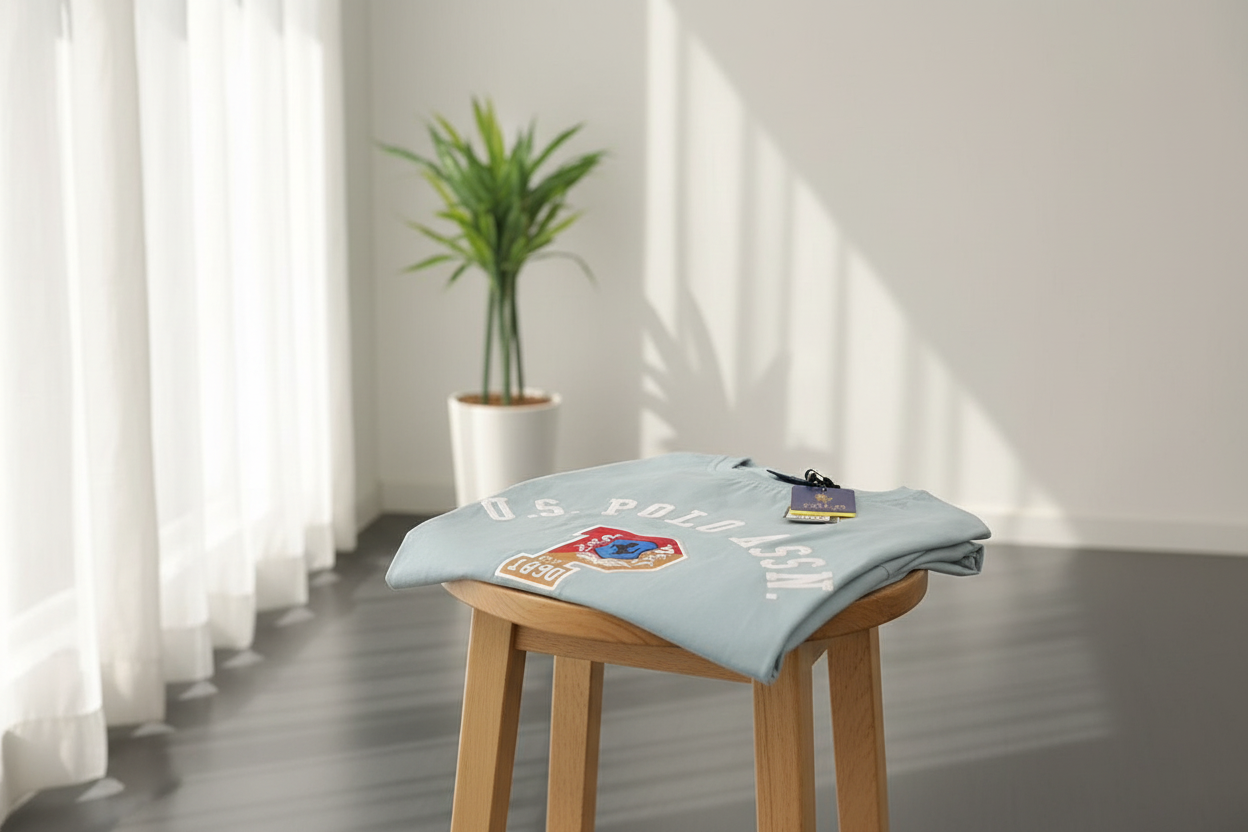 Classic Polo Style Printed T-Shirt in lifestyle setting